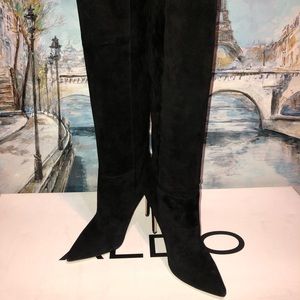 Black SuedeKnee High Boots